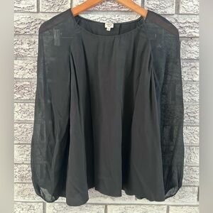 Wilfred Black Blouse with Sheer Sleeves